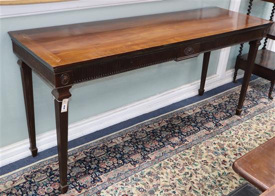 A George III style mahogany two drawer serving table W.182cm